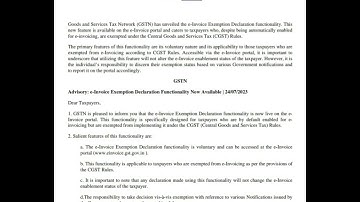 #gst#e-invoice exemption declaration functionality now available on gst 24 July 2023 #indirecttax