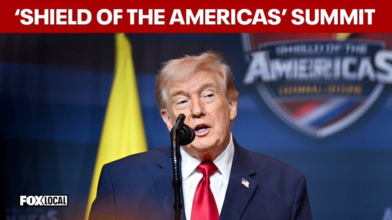 President Trump speaks at the 'Shield of the Americas' Summit