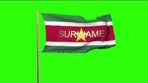 Suriname flag with title waving in the wind. Looping sun rises style. Animation loop Stock video by