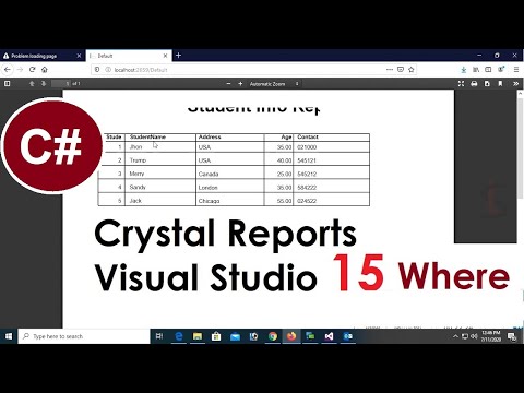 How to Create Crystal Reports in Visual Studio 2015 in Asp.net c# with SQL | swift learn