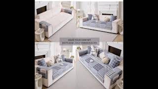HOMETHREADS Premium Korean Style Cotton Sofa Seat Cover – Breathable, Anti-Skid & Machine Washable