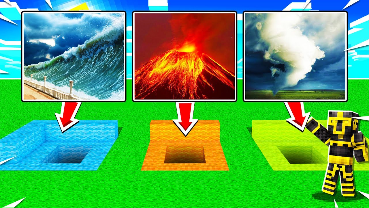 NO ELIJAS EL AGUJERO EQUIVOCADO DE DESASTRES NATURALES EN MINECRAFT 😱🌊