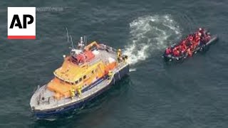 Migrants rescued from the English Channel by boat