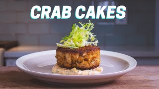 CRAB CAKES with Sriracha Tartar Sauce