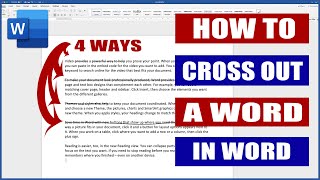 In Word How to Cross out a Word | Microsoft Word Tutorial