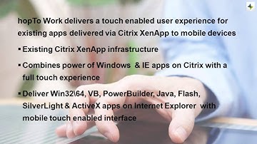 Citrix XenApp Touch Enabled - Just add hopTo Webinar - Receiver, iPad ,iPhone