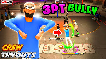 I HOSTED CREW TRYOUTS W/ MY "3PT BULLY" BUILD IN THE PARK ON NBA 2K26! BEST COMP GUARD BUILD 2K26!