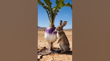 The rabbit saved the turnip plant from drying out by watering it 😭 #ai #tree #save #water