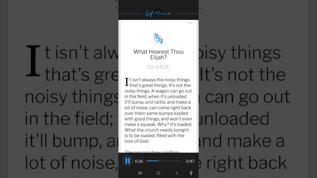 What Hearest Thou, Elijah? https://branham.org/en/messagestream/ENG=59-0412E