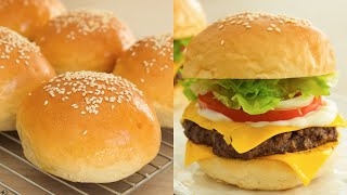 🍔🍔 สูตรขนมปังเบอร์เกอร์แบบไม่ต้องนวด ||อย่าซื้อขนมปังอีกต่อไป #013