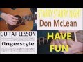STARRY STARRY NIGHT- Don McLean fingerstyle GUITAR LESSON