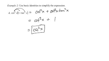 Section 5.1-5.2 Notes - Using Basic Trig Identities
