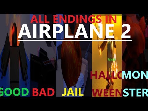All 5 Endings In Airplane 2 Secret Cutscene Roblox Youtube
