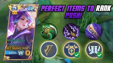 PERFECT ITEMS TO RANK PUSH WITH HANABI 🔥 | HANABI BEST BUILD & EMBLEM FOR 2023 | MLBB