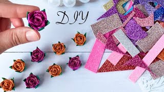:         Diy Glitter Foam Roses /Flores de foami