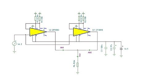 Online Circuit Simulation of the Two  OPA569 Current Sources in Parallel