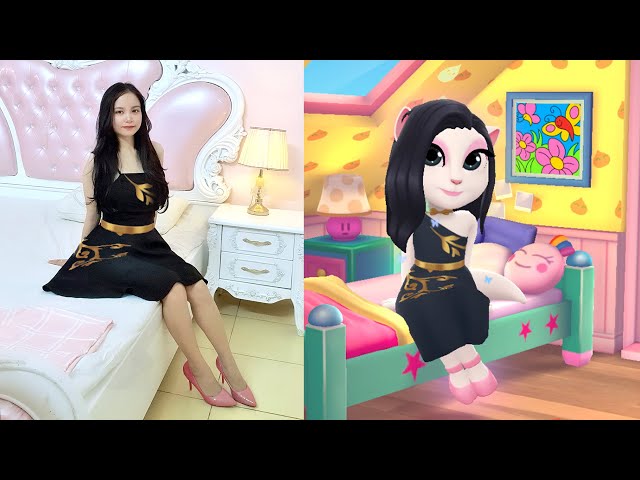 Imitate Angela in the Bedroom - My Talking Angela 2 In Real Life class=