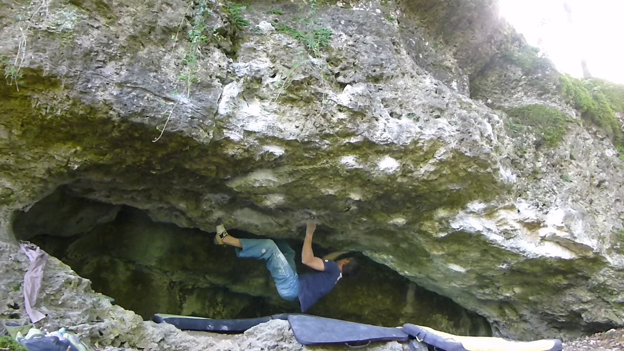Spin Cycle fb 7c+ first ascent, Frankenjura Bouldering, Germany
