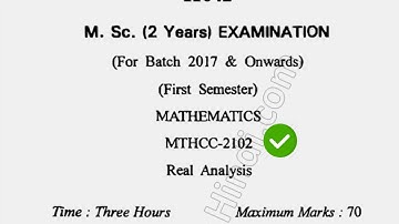 2018 Cdlu MSc Maths 1st Sem Real Analysis Question Paper