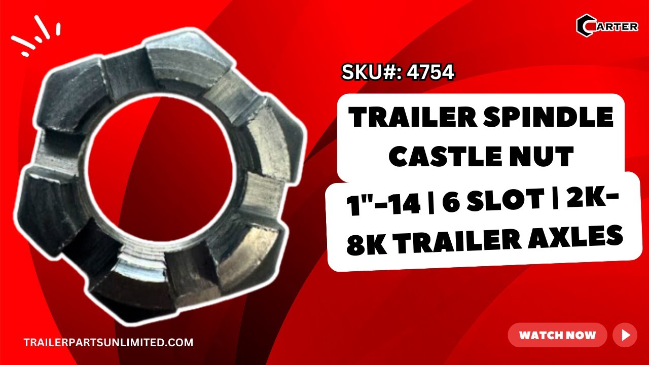 SKU#: 4754 - Trailer Spindle Castle Nut 1"-14 | 6 slot | 2k-8k Trailer Axles Trailer Parts Unlimited