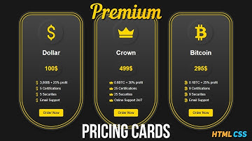 Premium Responsive Pricing Cards HTML CSS | CSS Responsive Cards