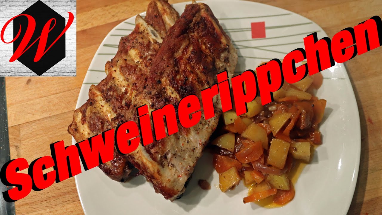 Schweinerippchen mit Gemüse aus dem Backofen einfach und lecker // 4K ...