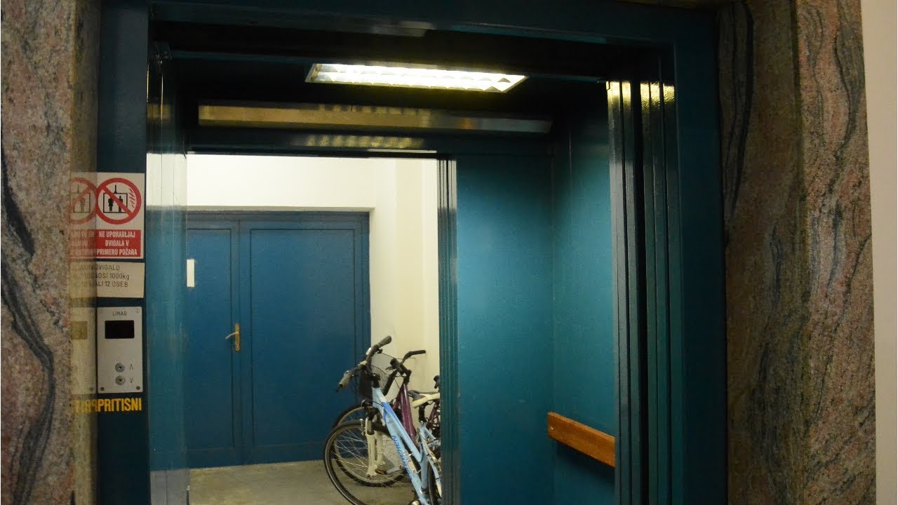 Rare 1990s Limab hydraulic elevator @ Partizanska cesta 13a, Maribor, Slovenia