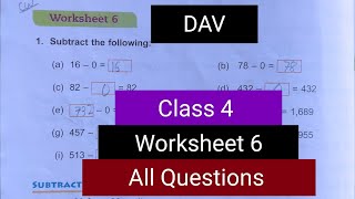 Dav maths class 4 unit 2 worksheet 6 All questions