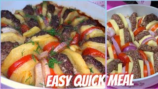 وجبة غداء اقتصادية وسريعة صينية كفتة بالبطاطس easy quick meal