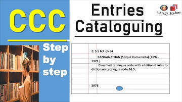 Ccc cataloguing examples Structure of ccc catalogue card : BLIE 227 I IGNOU I UPRTOU.
