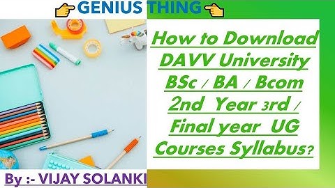 How to Download DAVV University BSc / BA / BCom 2nd  Year 3rd / Final year  UG Courses Syllabus?