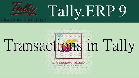 Recording transactions in tally