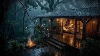 Soft Forest Cabin Rain 🌧️ Night Rain Sounds Help You Drift into Sleep screenshot 1