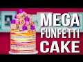 How To Make A MEGA FUNFETTI CAKE! Confetti Vanilla Cake with Sprinkle RICE KRISPIE TREATS!