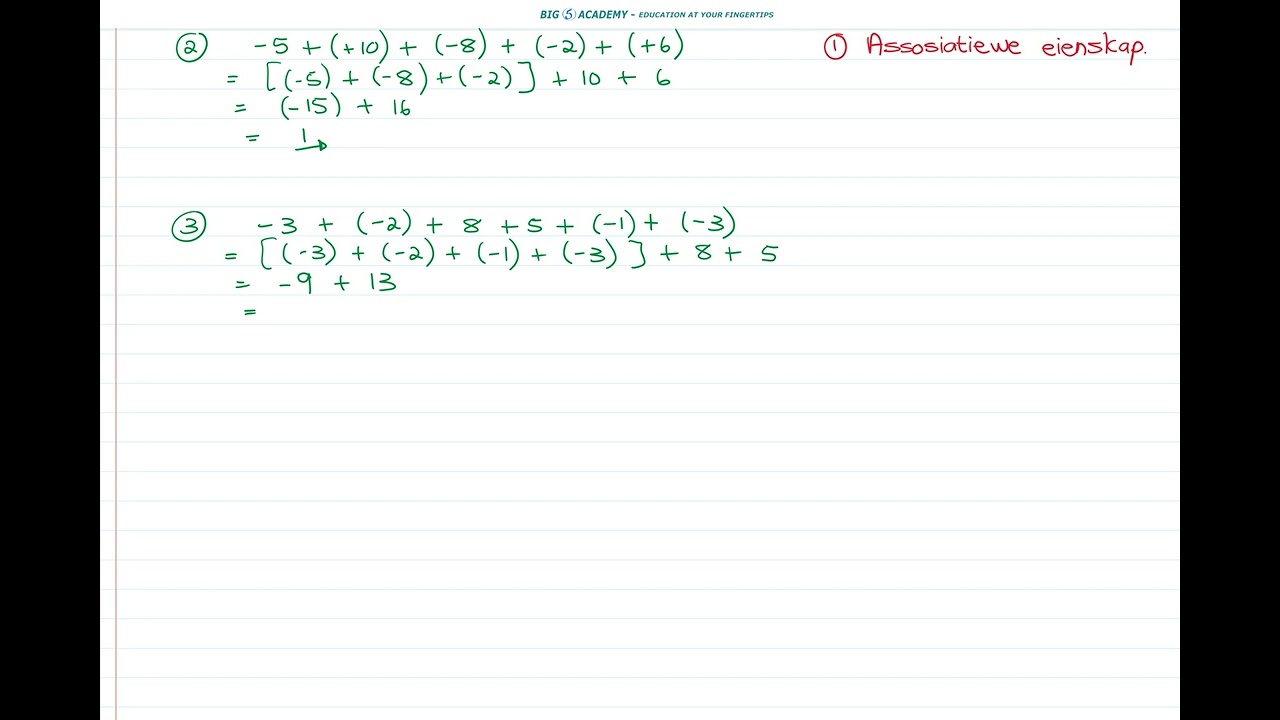 Graad 8 | Wiskunde | Kwartaal 1 | Les 2 - Optelling van Heelgetalle