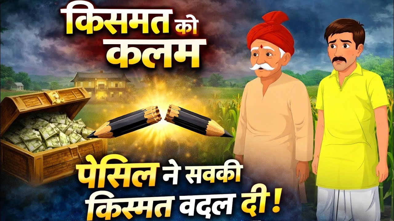 क़िस्मत की कलम ✍️ | जादुई पेंसिल ने बदली सबकी ज़िंदगी 😱 | New Hindi Moral Story | Hindi Fairy Tales