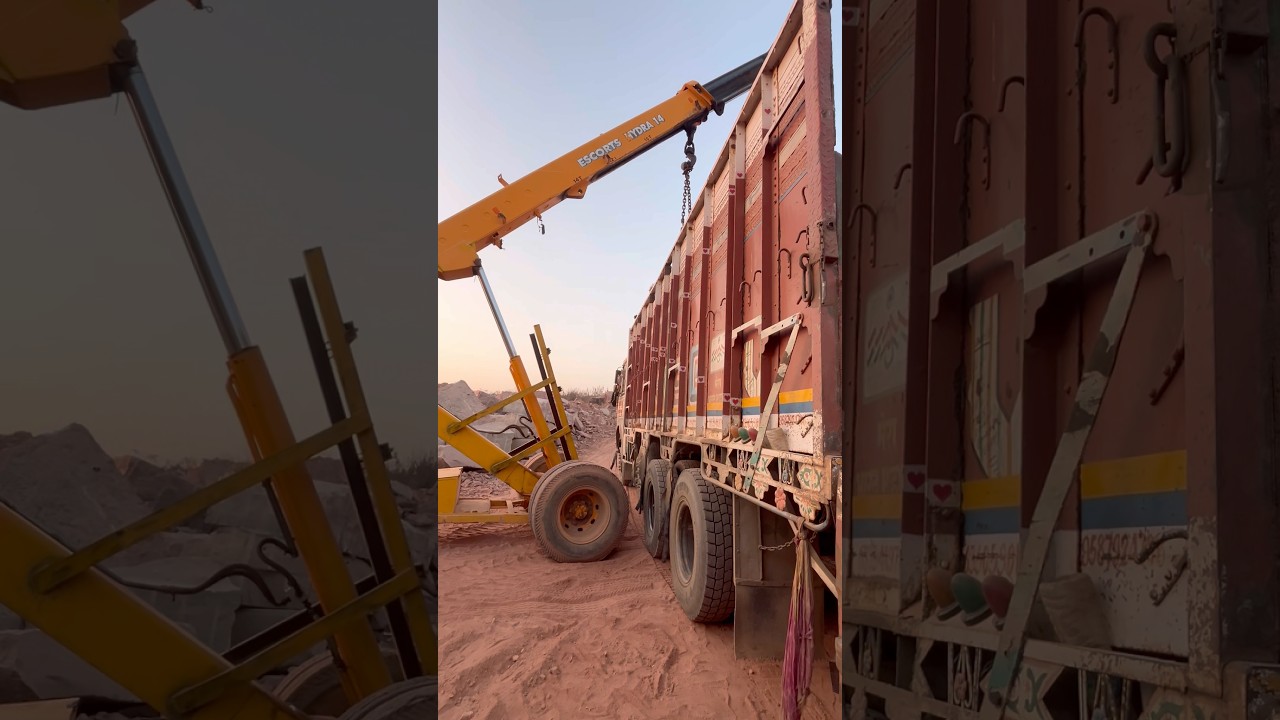 Escort Hydra Crane Loading Truck | Heavy Loading Work | Powerful Machine Working 