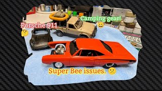 3 Projects to update! AMT Super Bee, AMT Toyota pickup, Tamiyas Porsche 911Turbo!
Like sand through the hour glass, so are the days left in our deadlines!
We are starting to feel the crunch to finish a few long term projects!
The Porsche Group Build comes to a close at the end of September.
ACME is looking and we want to get the Super Bee done for that show, however, this Bee keeps stinging us!
The 48hr Group build Snap-tite Toyota Pickup finally gets her camping gear and stowage!
Lots going on here along with more family coming to visit in October! 😃
BG 3 Projects to update! AMT Super Bee, AMT Toyota pickup, Tamiyas Porsche 911Turbo!