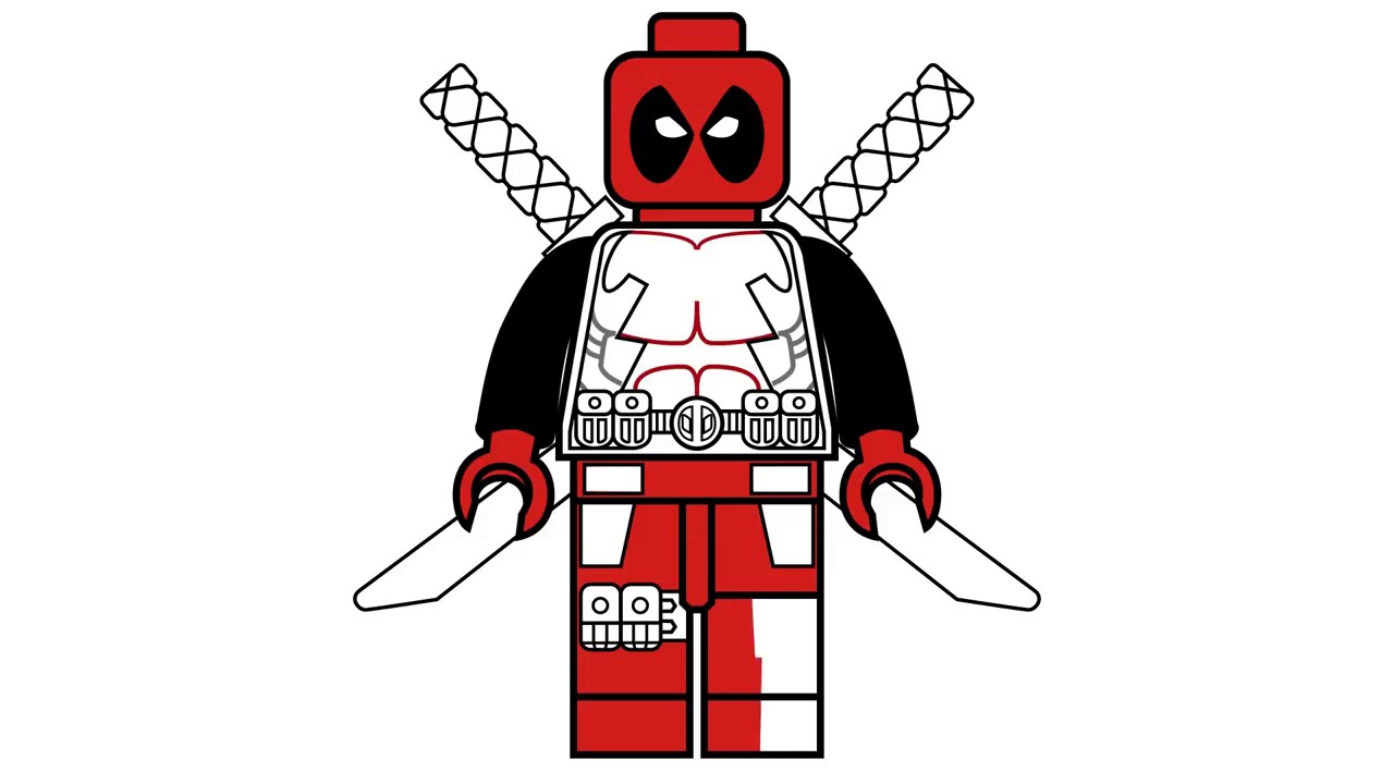 Draw Lego Deadpool Marvel Superheroes Coloring Pages