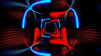 4K Screensaver – Digital Neon Corridor in Red and Blue | Futuristic VJ Loop (No Audio)