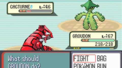 Pokemon Ruby Elite Four the first deafeted with Groudon!