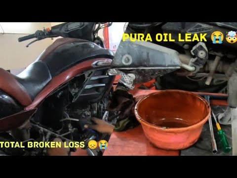 Bike total loss🥺😭😭//pura oil leak😭😭//emergency may kaam karvaya😮😮 - YouTube