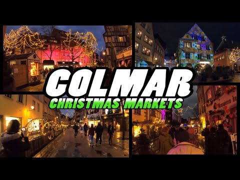 COLMAR Christmas Markets - Night Walking Tour - Alsace - France (4K)