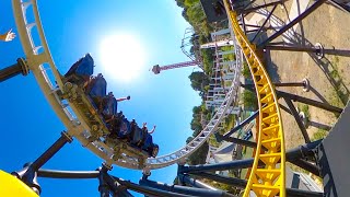 West Coast Racers Roller Coaster! Six Flags Magic Mountain Front Seat POV