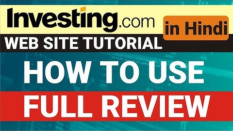 Investing.com Full Tutorial ( In Hindi ) | How to use Investing.Com | Free Live Chart