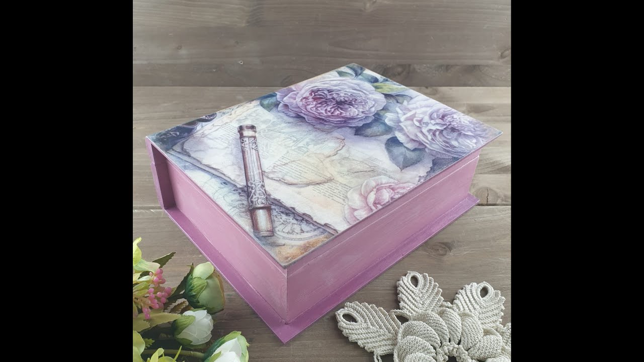 Kit decoupage de decorare a unei cutii cu hârtie de orez