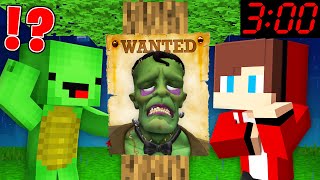 Scary Frankenstein Is Wanted By Jj And Mikey At Night In Minecraft - Maizen
