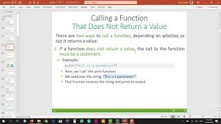 CPIT110 Chapter 6 (#74): 6.3 Calling a Function - Part 1 of 2