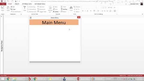 Creating a Main Menu Form A | MS Access Database 28