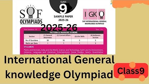 #Favfive | SOF International general knowledge Olympiad Class 9 sample paper| IGKO 2025-26 | #igko